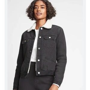 GAP Black Denim Sherpa Jacket